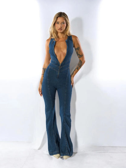 Heart Denim Jumpsuit