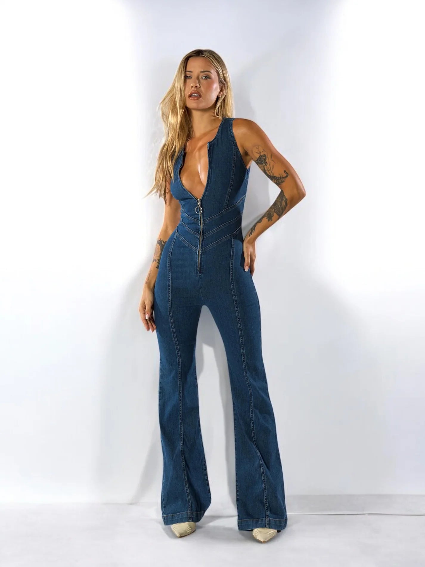 Heart Denim Jumpsuit