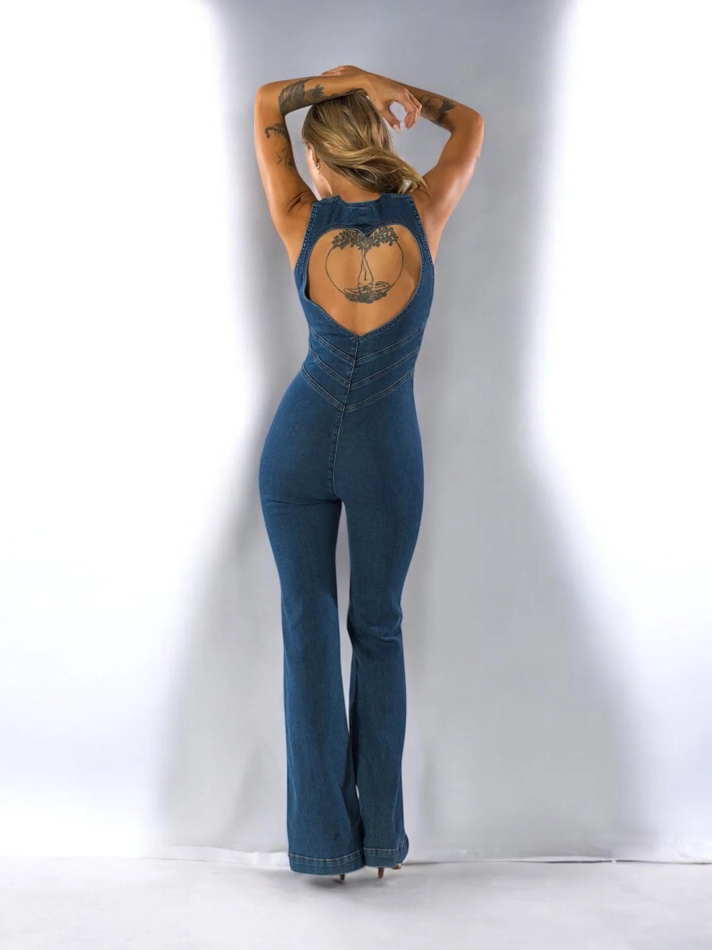 Heart Denim Jumpsuit